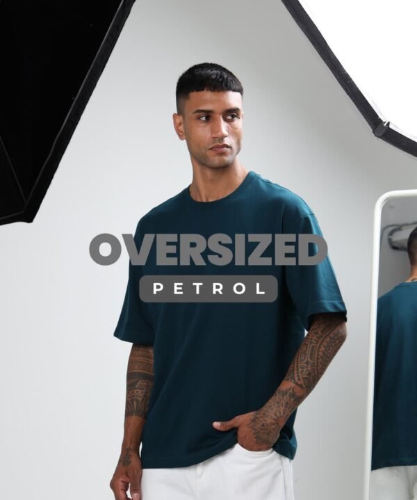 Oversized PIMA Cotton T-Shirt | 240 GSM French - Petrol, L