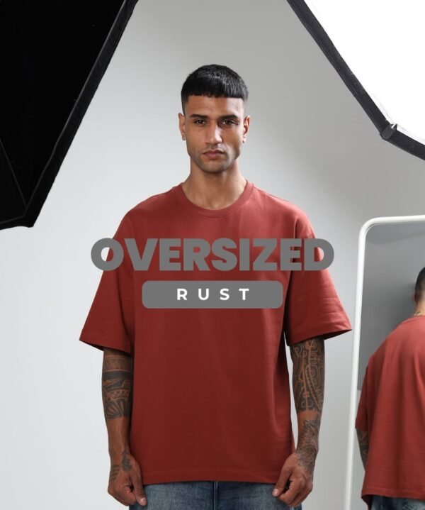 Oversized PIMA Cotton T-Shirt | 240 GSM French - Rust, L
