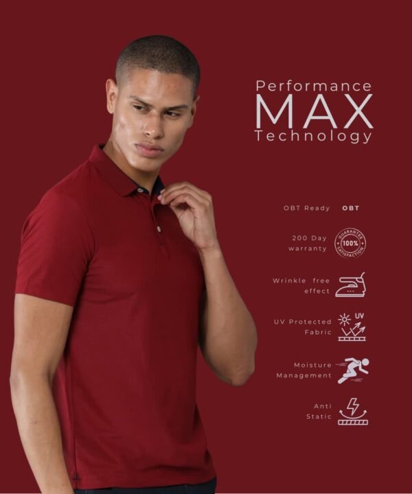 Mars Performance Polo T-Shirt for Men & Women 200 GSM Polyester | Quick Dry | UV Protection - French wine, XL