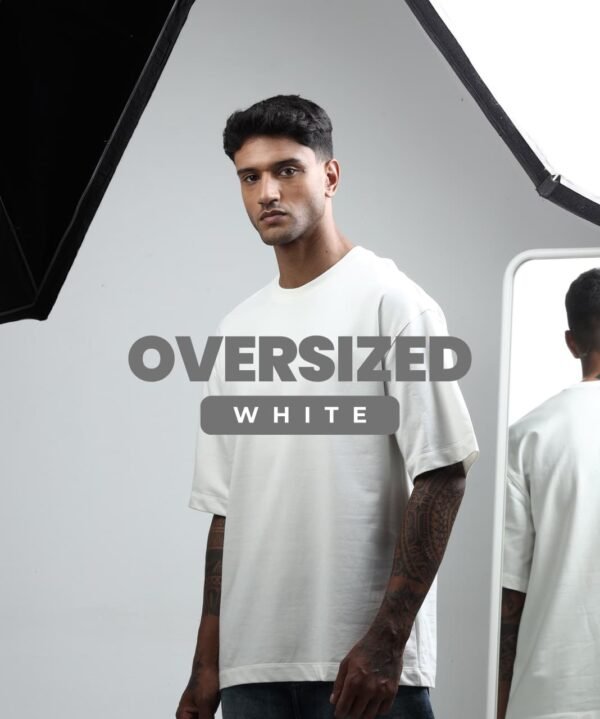 Oversized PIMA Cotton T-Shirt | 240 GSM French - White, L