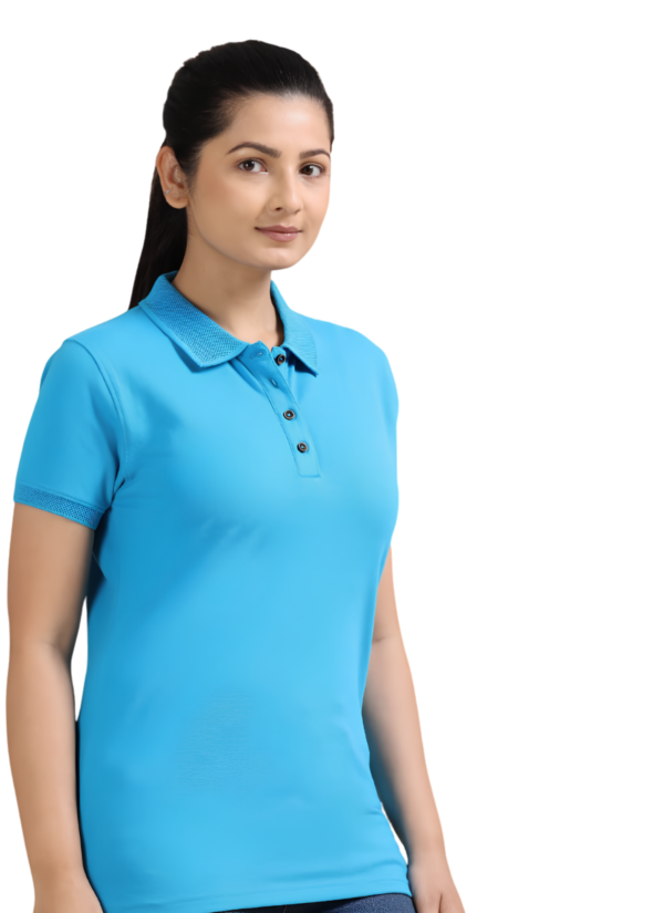 Women's Sustainable Recycled Polo T-Shirt | Jacquard Collar & Cuffs