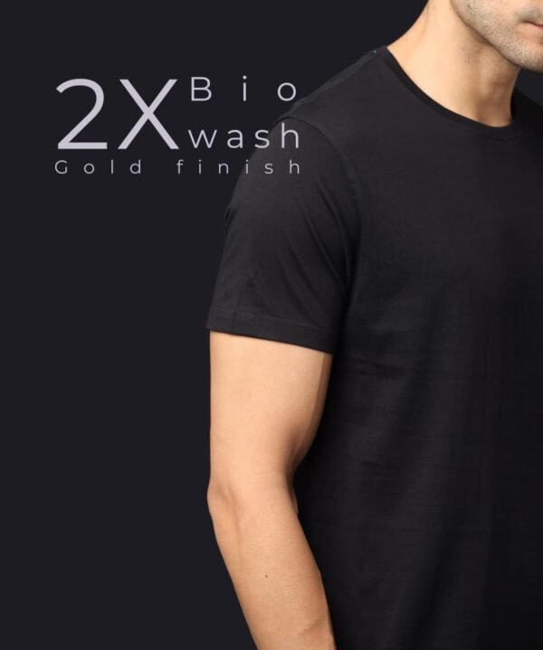 PIMA Men's Premium Crew Neck T-Shirt | Bio-Washed | Soft Touch - Black, XS