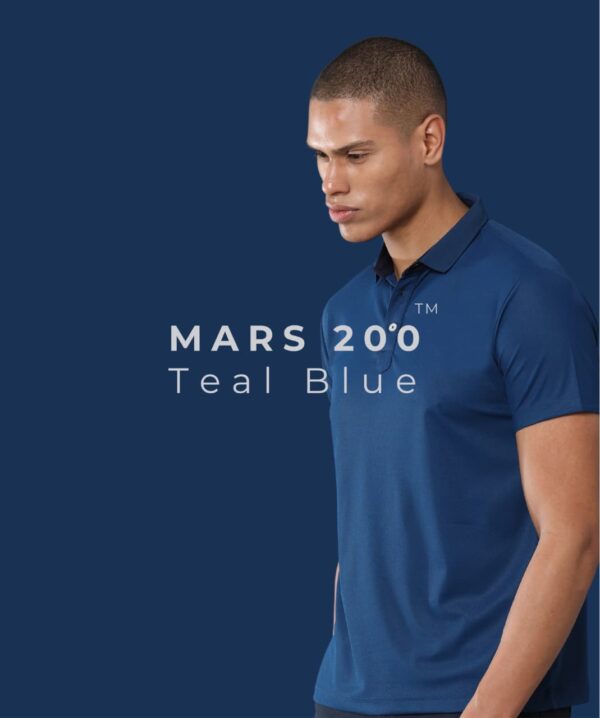 Mars Performance Polo T-Shirt for Men & Women 200 GSM Polyester | Quick Dry | UV Protection - Teal Blue, XS