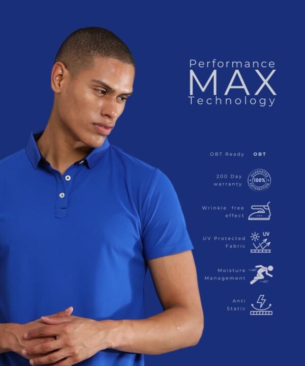 Mars Performance Polo T-Shirt for Men & Women 200 GSM Polyester | Quick Dry | UV Protection - Imperial Blue, XL
