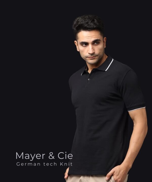Mopra Men’s Premium PIMA Cotton Polo T-Shirt - Black, XL
