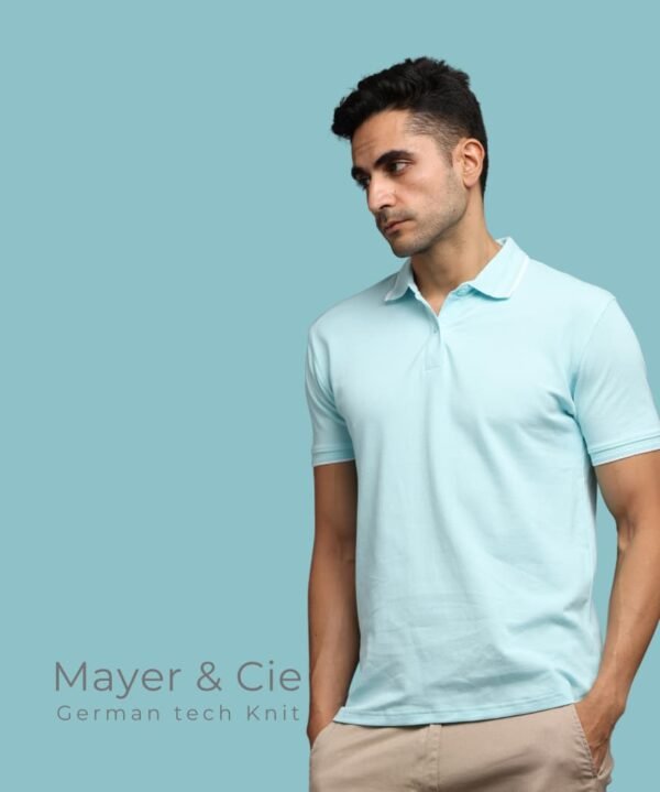 Mopra Men’s Premium PIMA Cotton Polo T-Shirt - Mint Blue