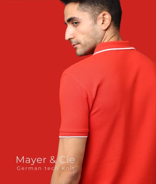 Mopra Men’s Premium PIMA Cotton Polo T-Shirt - Red