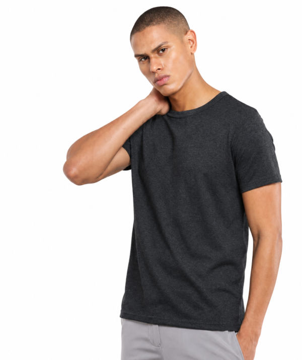 Sustainable Crew Neck T-Shirt | Recycled Fabric - Charcoal Melange, XL