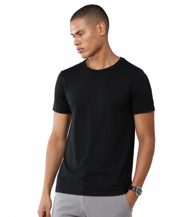 Sustainable Crew Neck T-Shirt | Recycled Fabric - Black, XL