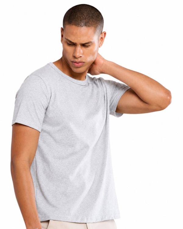 Sustainable Crew Neck T-Shirt | Recycled Fabric - Heather Grey, XL