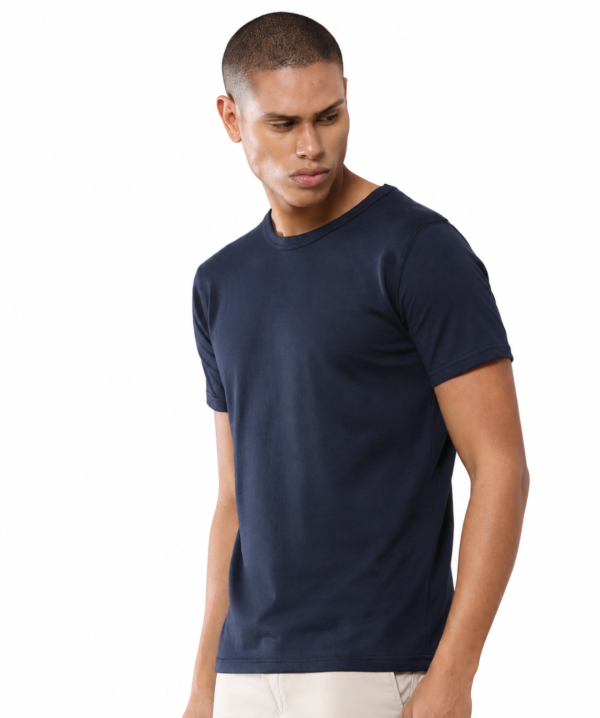 Sustainable Crew Neck T-Shirt | Recycled Fabric - Midnight Navy, XL