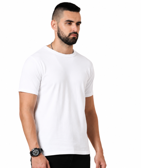 Sustainable Crew Neck T-Shirt | Recycled Fabric - White, XL