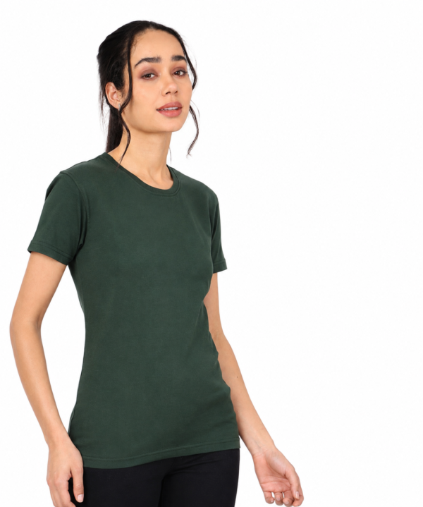 PIMA Premium Crew Neck T-Shirt | Bio-Washed | Soft Touch - Bottle Green, S