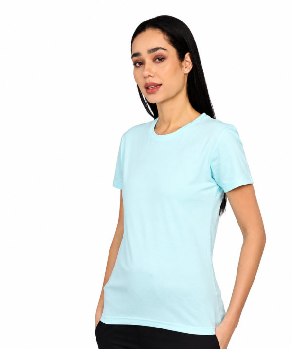 PIMA Premium Crew Neck T-Shirt | Bio-Washed | Soft Touch - Mint Blue, XS