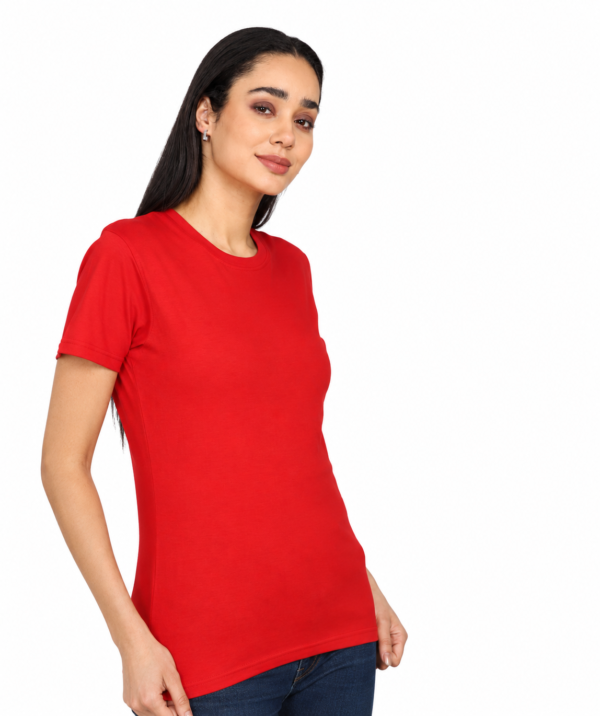 PIMA Premium Crew Neck T-Shirt | Bio-Washed | Soft Touch - Red, L