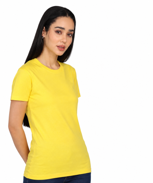 PIMA Premium Crew Neck T-Shirt | Bio-Washed | Soft Touch - Yellow, XS
