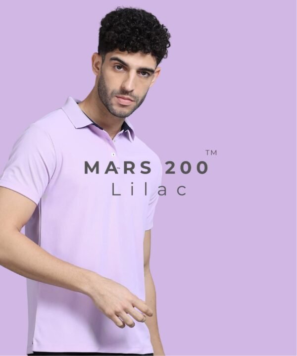 Mars Performance Polo T-Shirt for Men & Women 200 GSM Polyester | Quick Dry | UV Protection - Lilac, XL