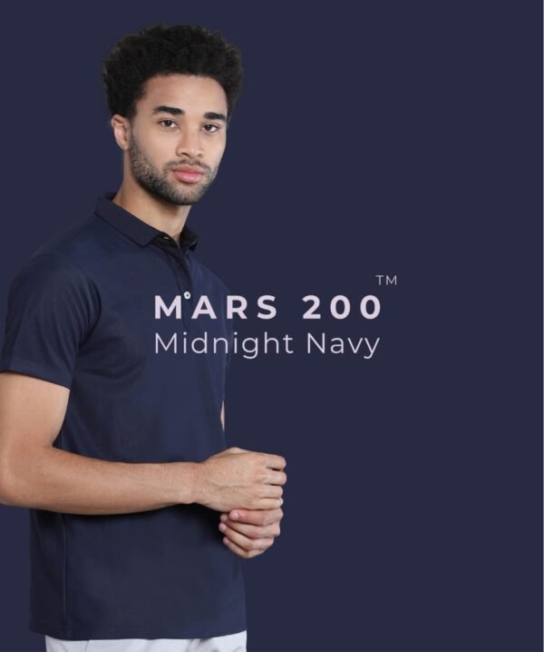 Mars Performance Polo T-Shirt for Men & Women 200 GSM Polyester | Quick Dry | UV Protection - Midnight Navy, XL
