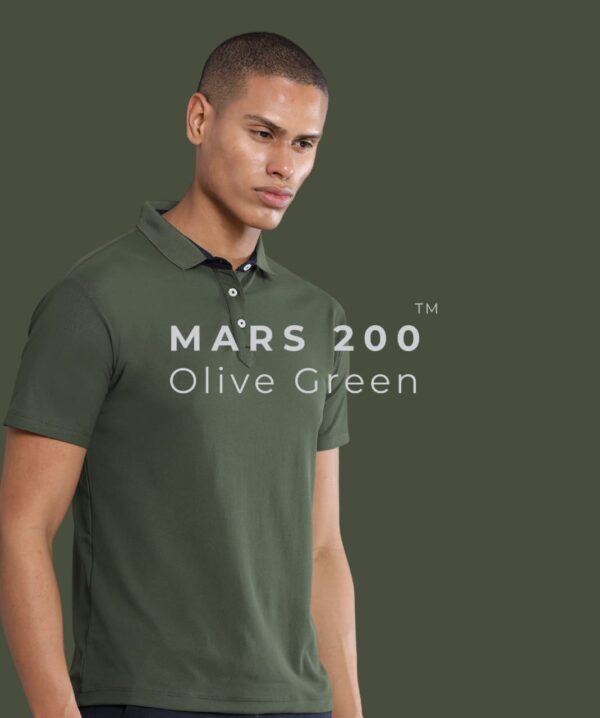 Mars Performance Polo T-Shirt for Men & Women 200 GSM Polyester | Quick Dry | UV Protection - Olive Green, XS