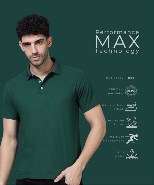 Mars Performance Polo T-Shirt for Men & Women 200 GSM Polyester | Quick Dry | UV Protection - Bottle Green, XL