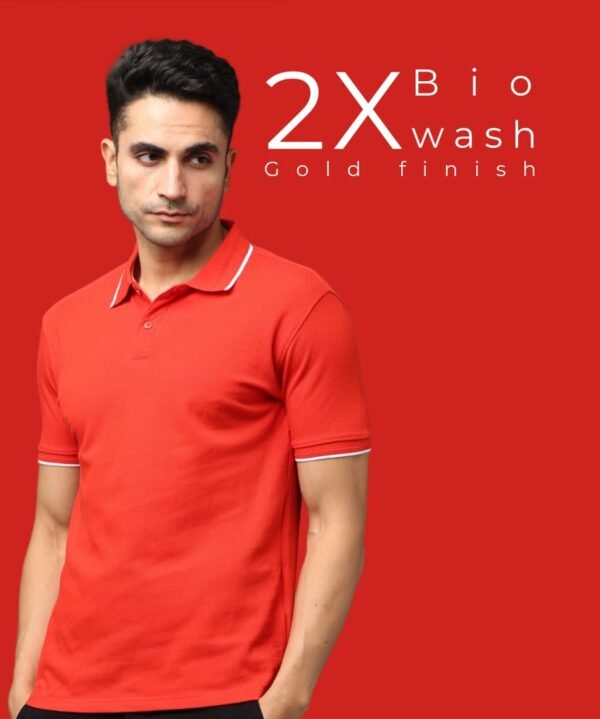 Mopra Men’s Premium PIMA Cotton Polo T-Shirt - Red, XL