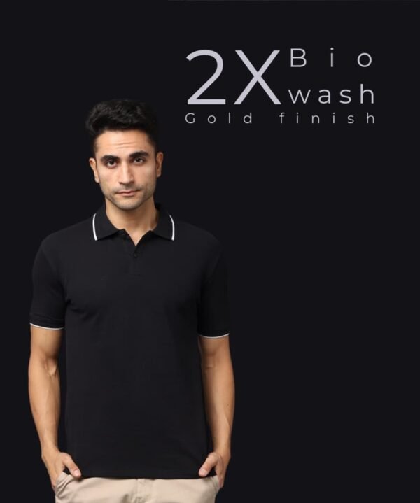 Mopra Men’s Premium PIMA Cotton Polo T-Shirt - Black, 2XL