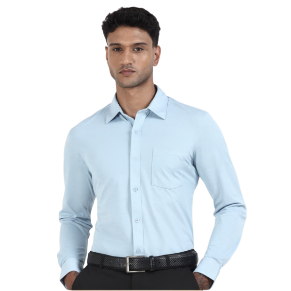 Mopra 6X Smarter Workday Shirt | Premium 4-Way Stretch Formal Shirt - Sky Blue, XL