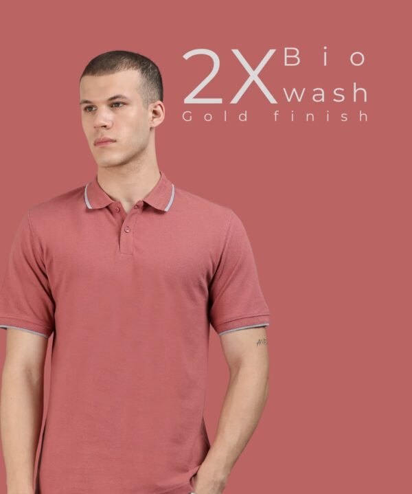 Mopra Men’s Premium PIMA Cotton Polo T-Shirt - Mauve, XL