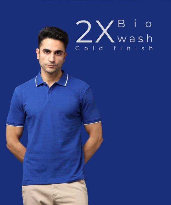 Mopra Men’s Premium PIMA Cotton Polo T-Shirt - Imperial Blue, M