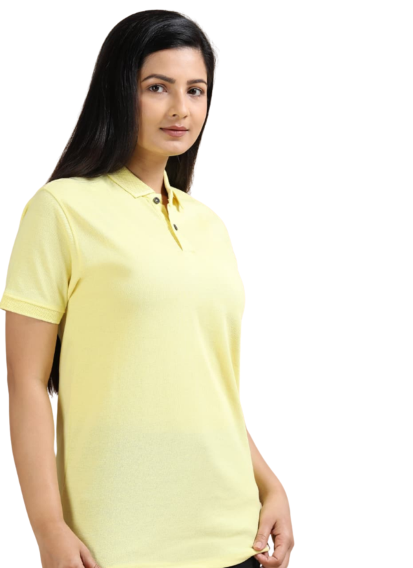 Women's Sustainable Recycled Polo T-Shirt | Jacquard Collar & Cuffs - Sunrise Yellow, 2XL